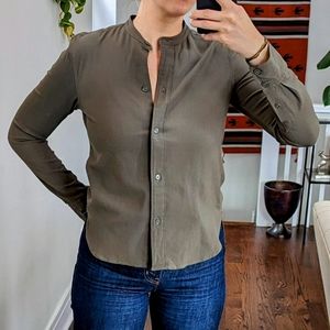 Helmut Lang Olive Button Up